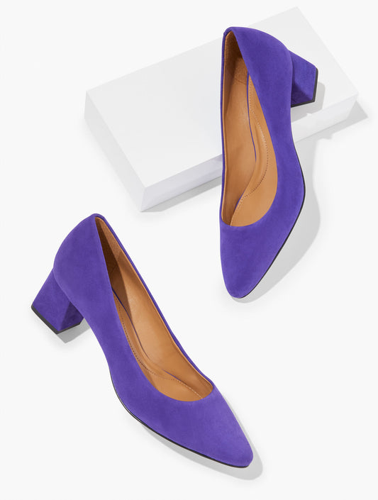 Talbots KAYLA SUEDE BLOCK HEEL PUMPS