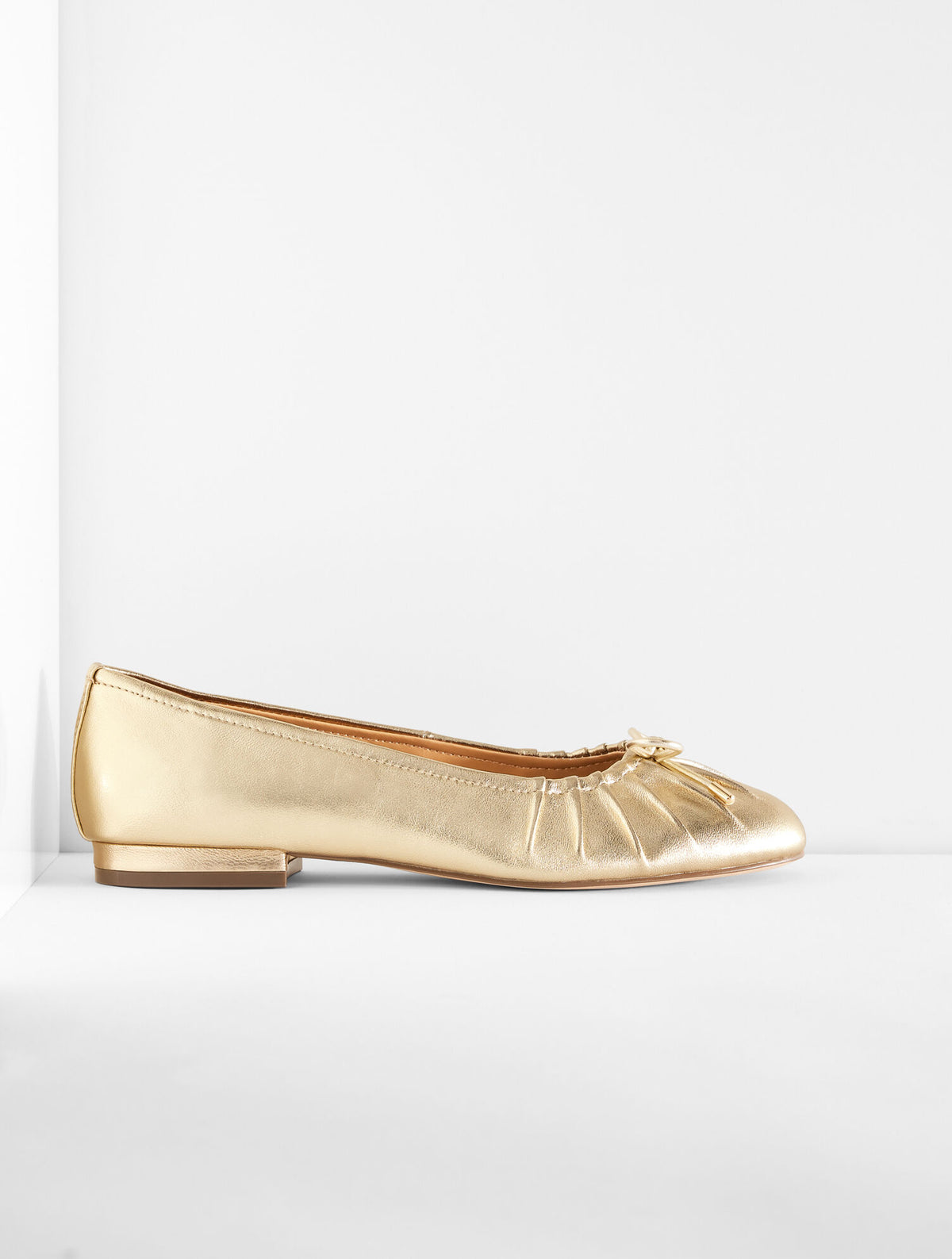 Talbots MADISON PLEATED METALLIC NAPPA BALLET FLATS