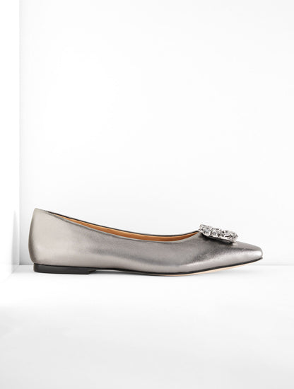 Talbots WHITLEY CRYSTAL METALLIC LEATHER FLAT