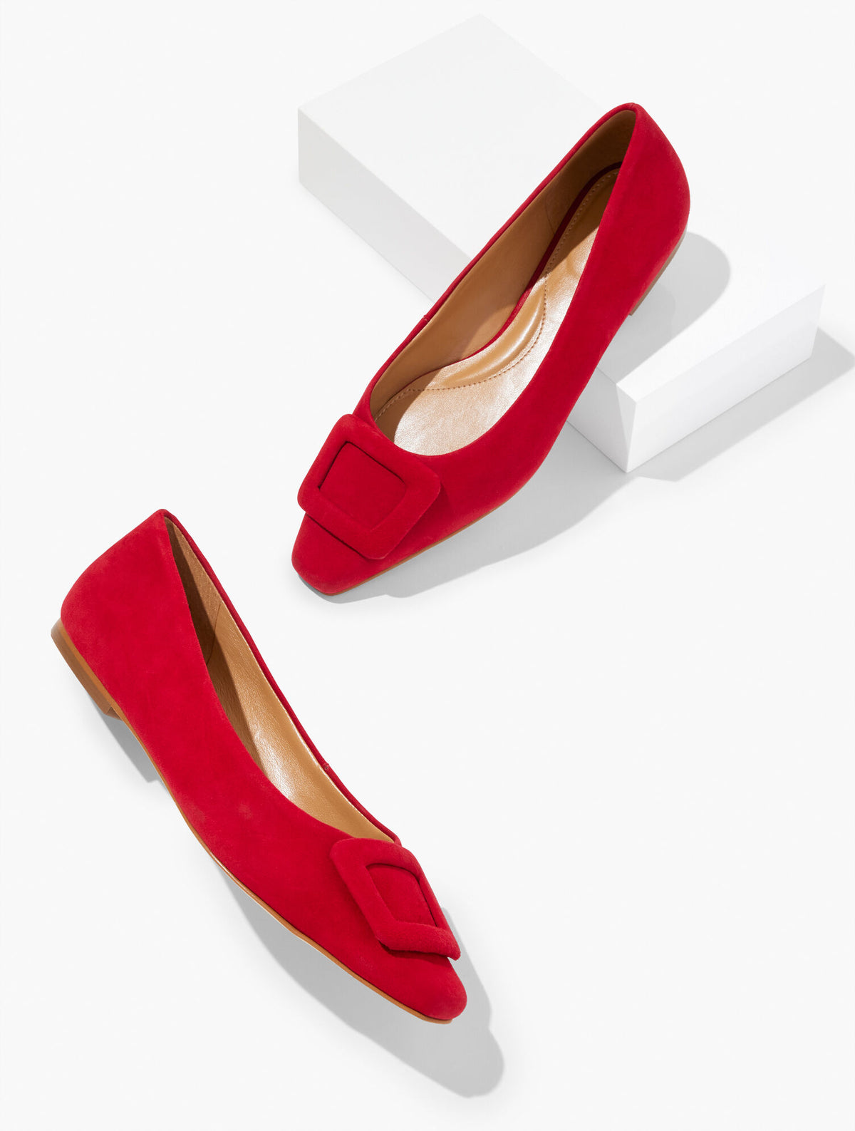 Talbots WHITLEY BUCKLE SUEDE FLATS
