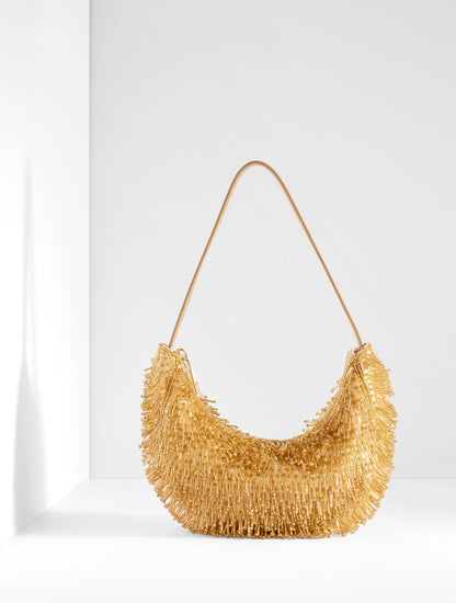 Talbots BEADED SATIN CRESCENT BAG