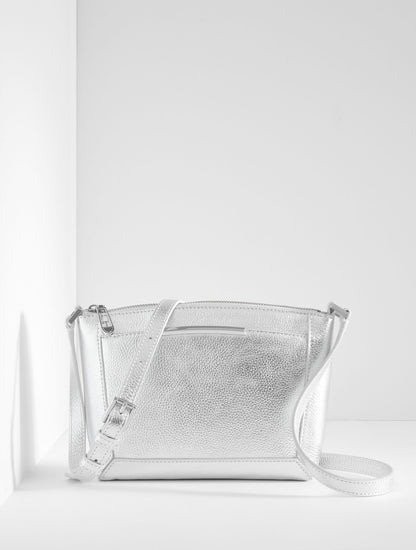Talbots DARCY METALLIC PEBBLE LEATHER CROSSBODY BAG - METALLIC