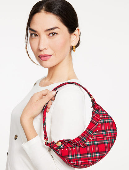 Talbots CIDER PLAID CRESCENT BAG