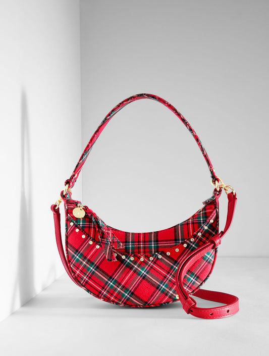 Talbots CIDER PLAID CRESCENT BAG