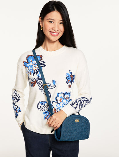 Talbots RORY WOVEN DENIM CROSSBODY BAG