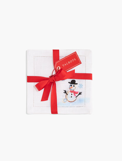 Talbots WINTER VILLAGE COCKTAIL NAPKIN SET OF 4