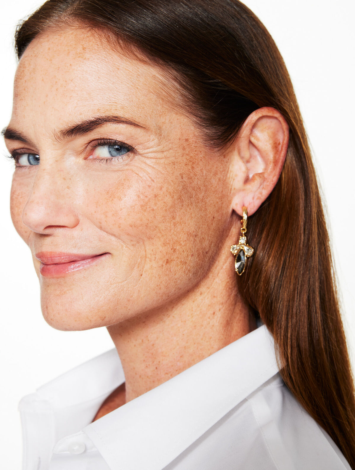 Talbots CHAIN & STONE STATEMENT EARRINGS