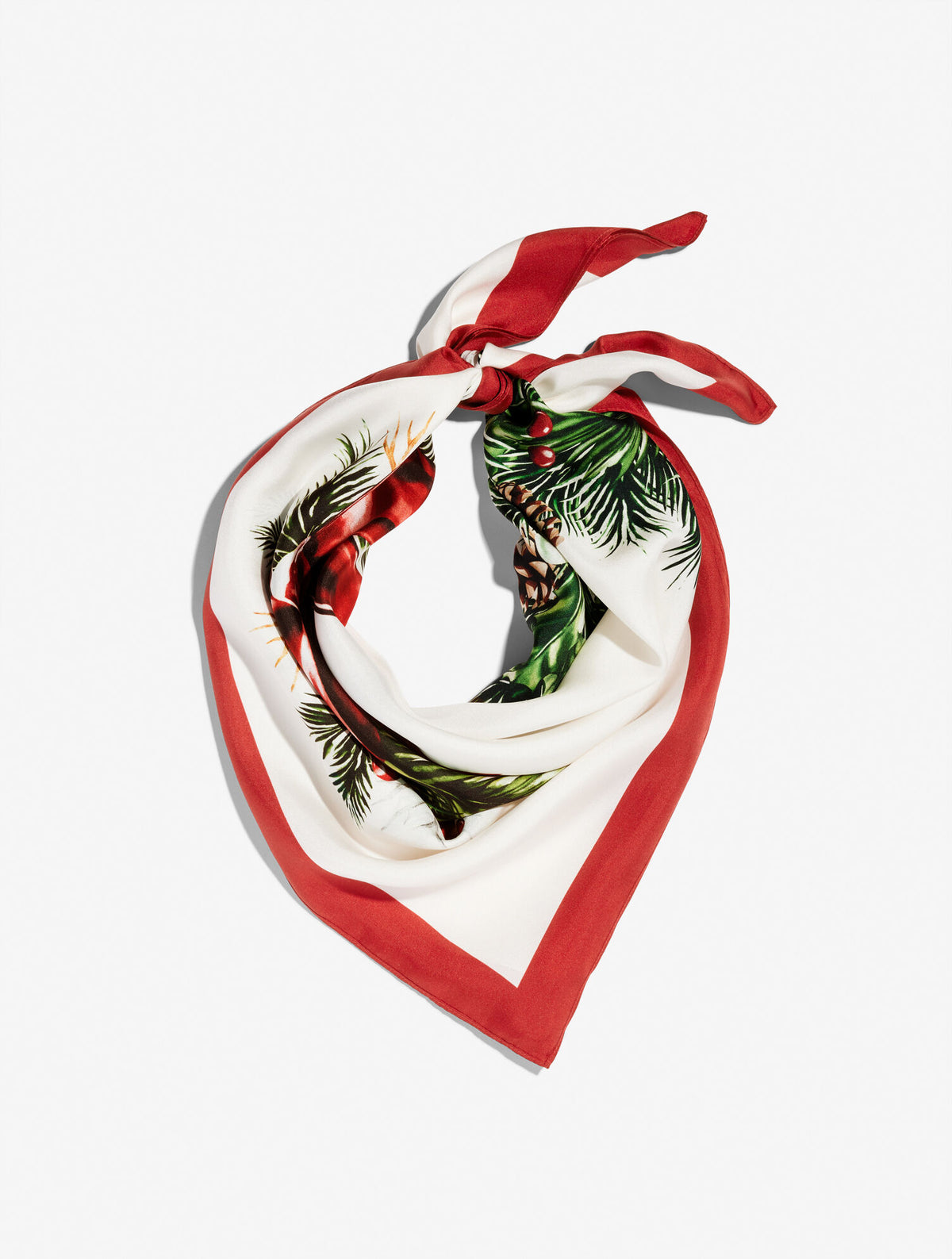 Talbots CHRISTMAS WREATH SILK SQUARE SCARF
