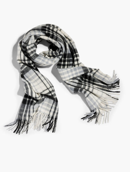Talbots CASHMERE WATERWEAVE SCARF - SERENE PLAID