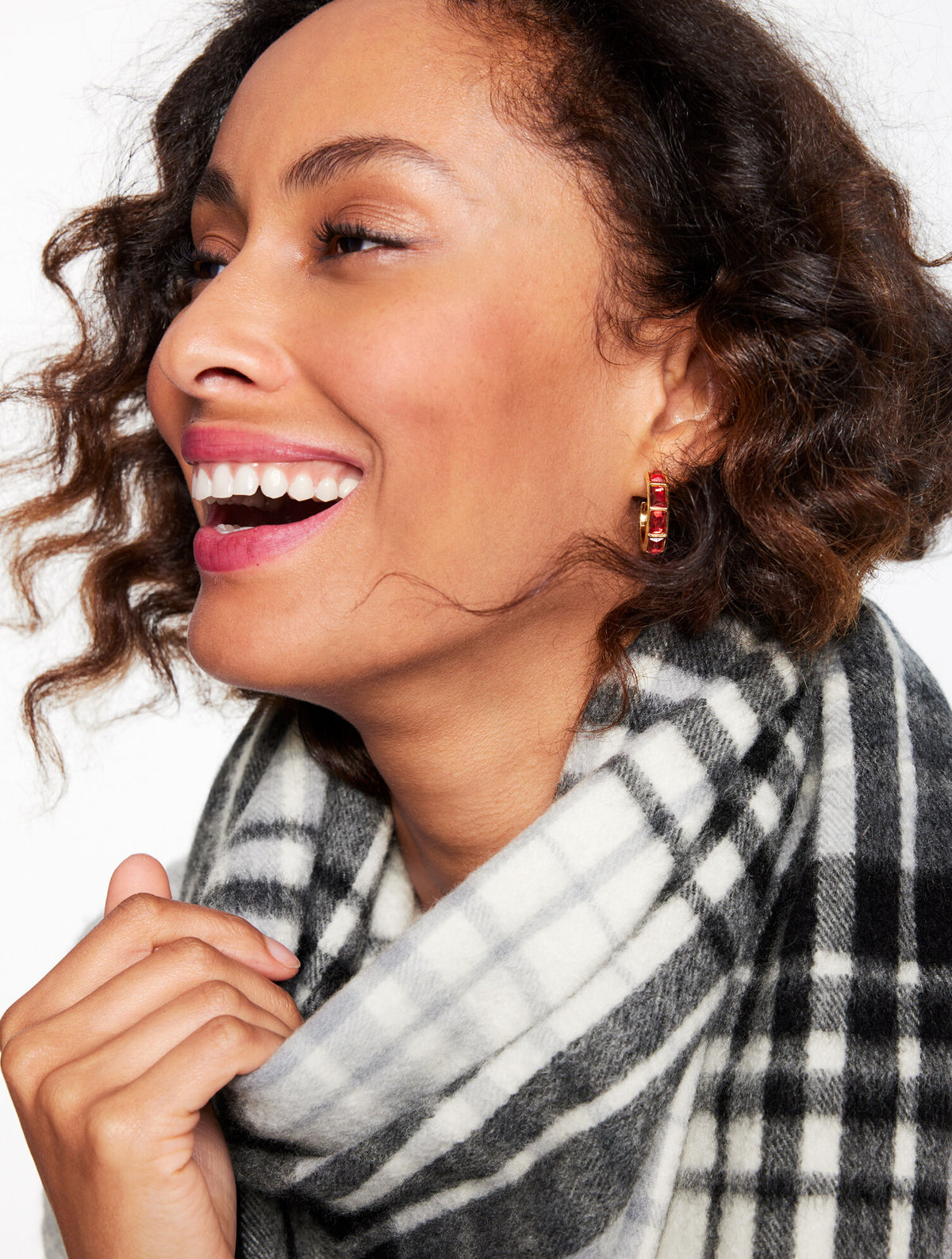 Talbots CASHMERE WATERWEAVE SCARF - SERENE PLAID