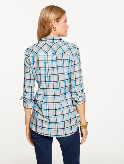 Talbots FLANNEL MODERN CLASSIC SHIRT - MERRY PLAID