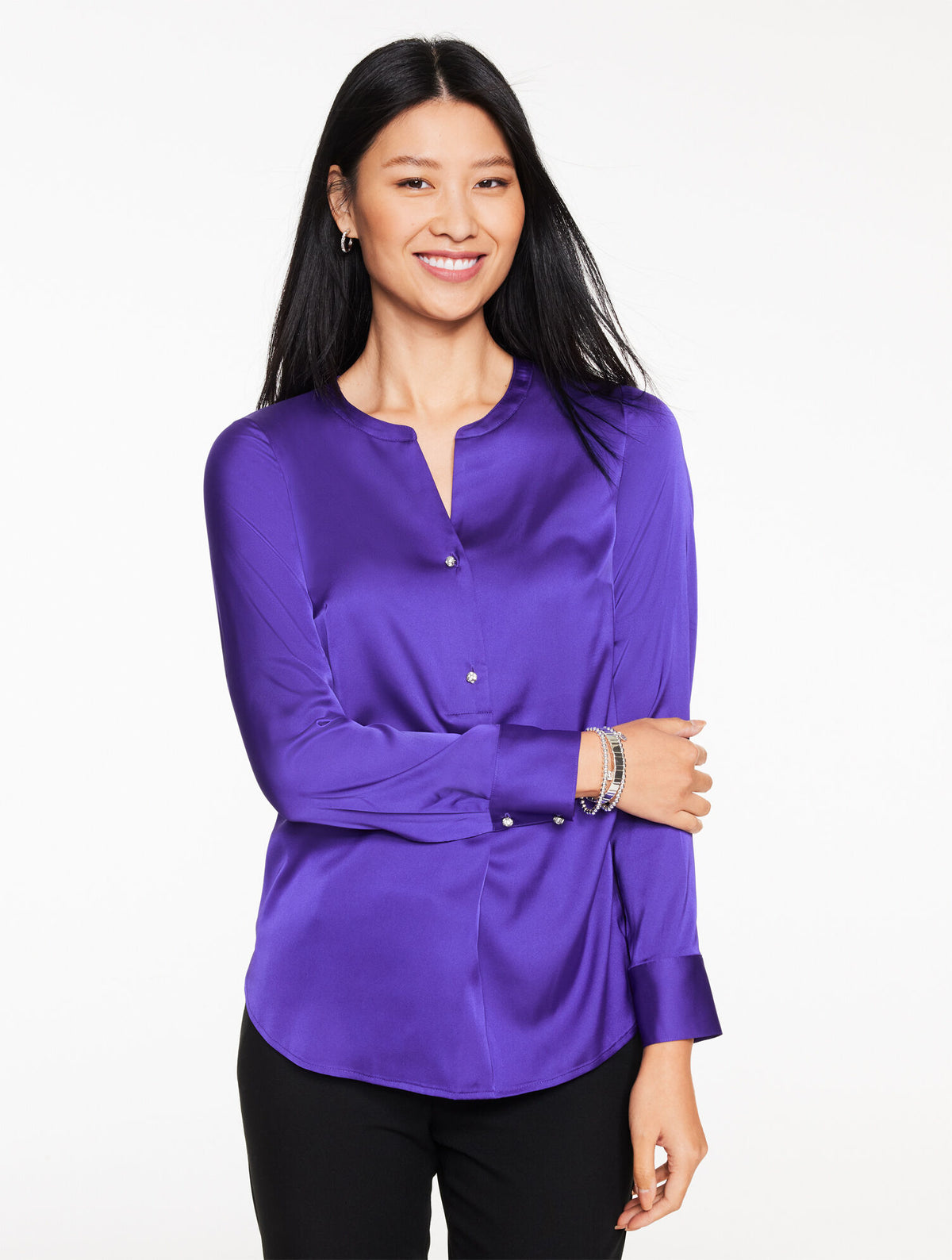 Talbots SOFT SATIN CHARMEUSE TOP