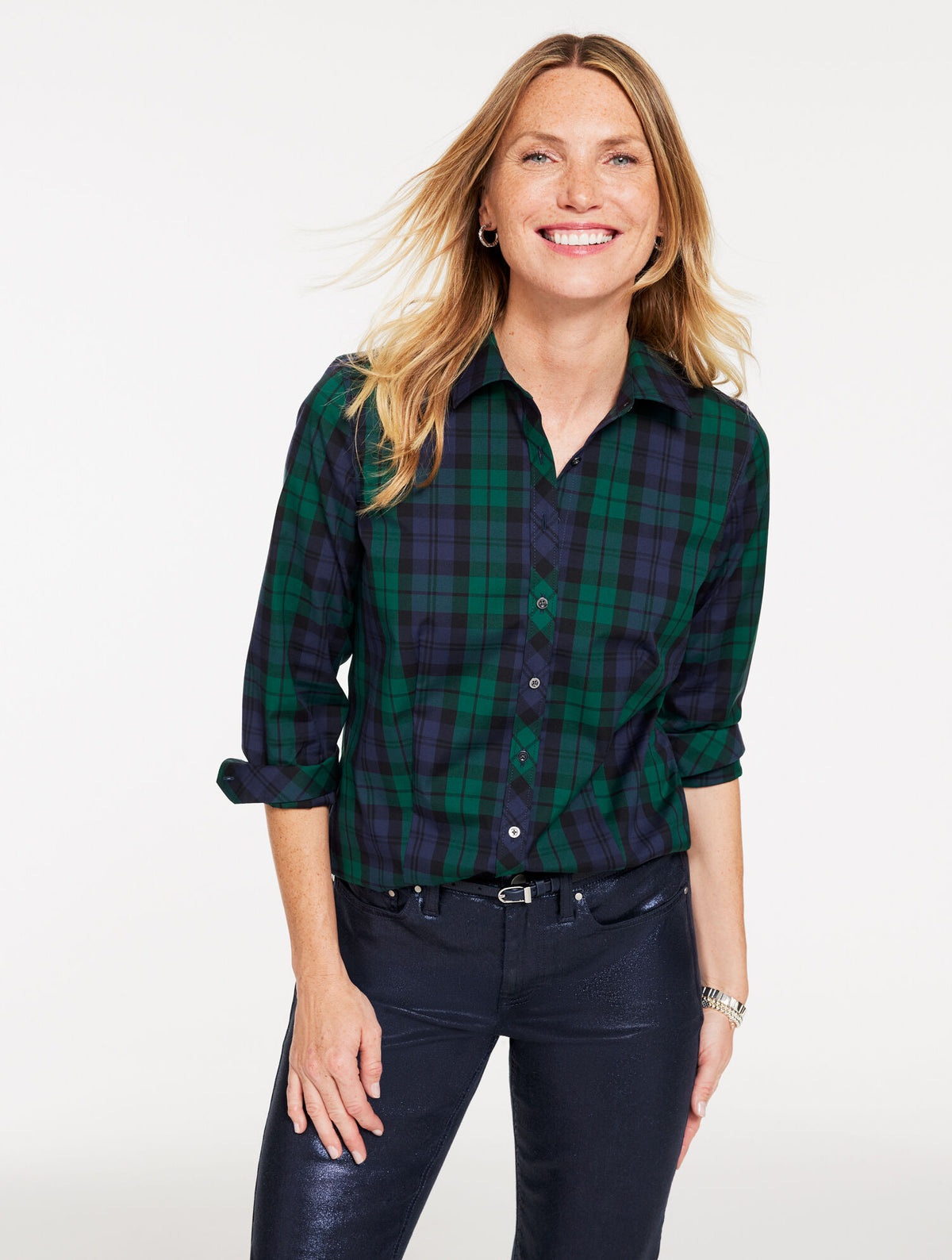 Talbots NON-IRON PERFECT SHIRT - MISTLETOE PLAID