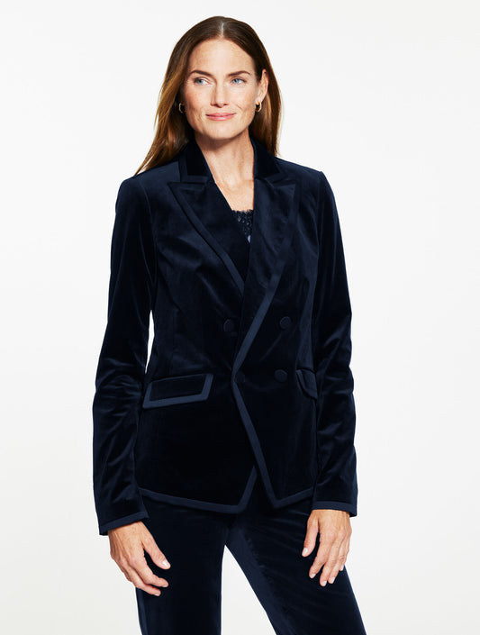 Talbots TIPPED VELVETEEN BLAZER