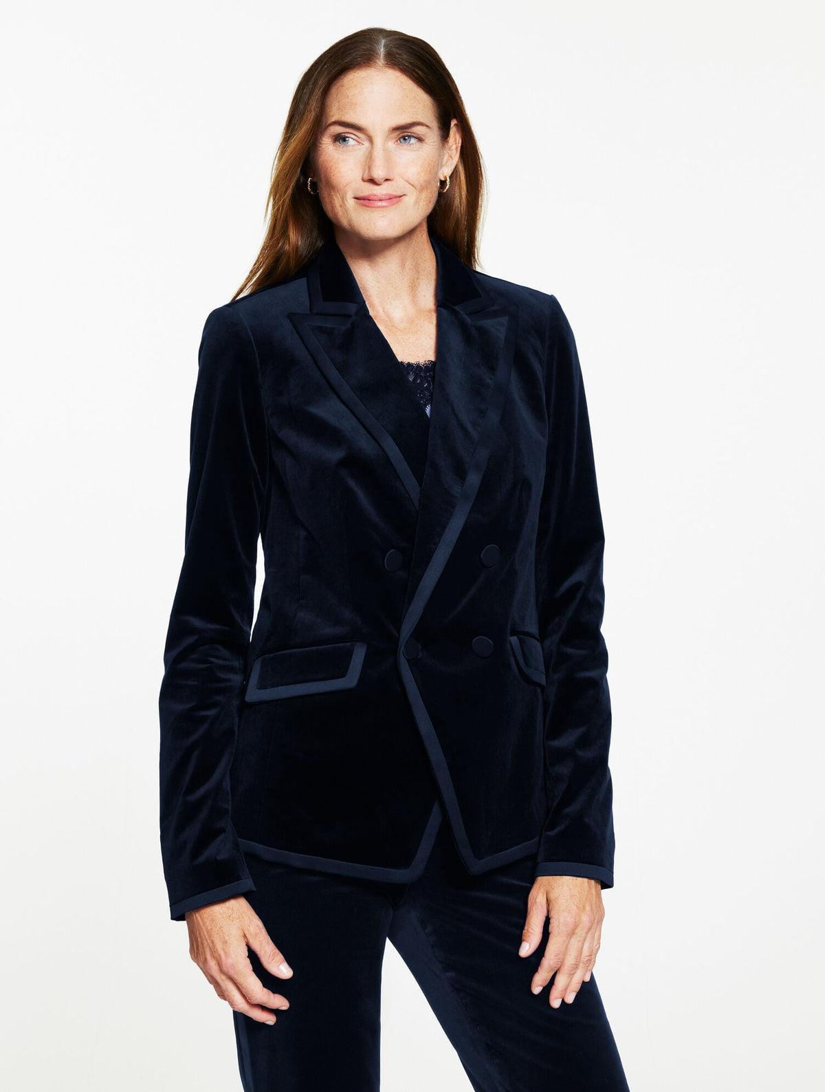 Talbots TIPPED VELVETEEN BLAZER