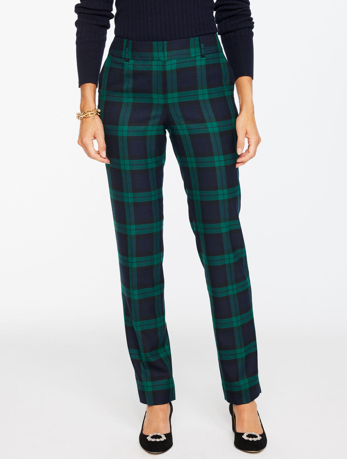 Talbots TALBOTS HAMPSHIRE STRAIGHT ANKLE PANTS - DASHING TARTAN