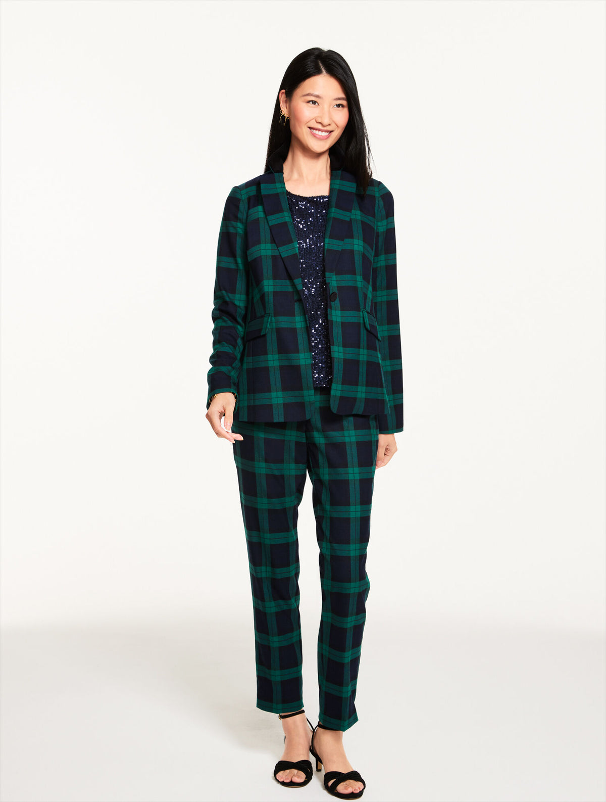 Talbots TALBOTS HAMPSHIRE STRAIGHT ANKLE PANTS - DASHING TARTAN