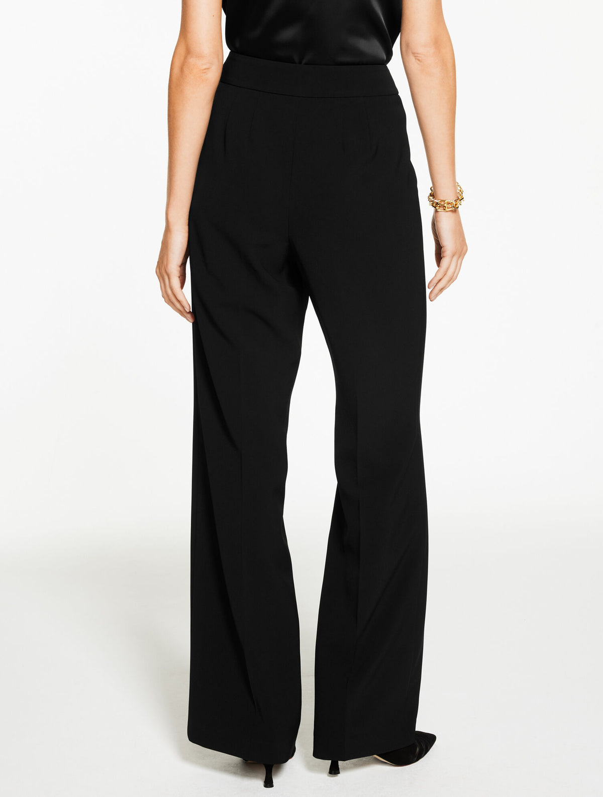 Talbots PLUS EXCLUSIVE WIDE LEG POLISHED CREPE PANTS