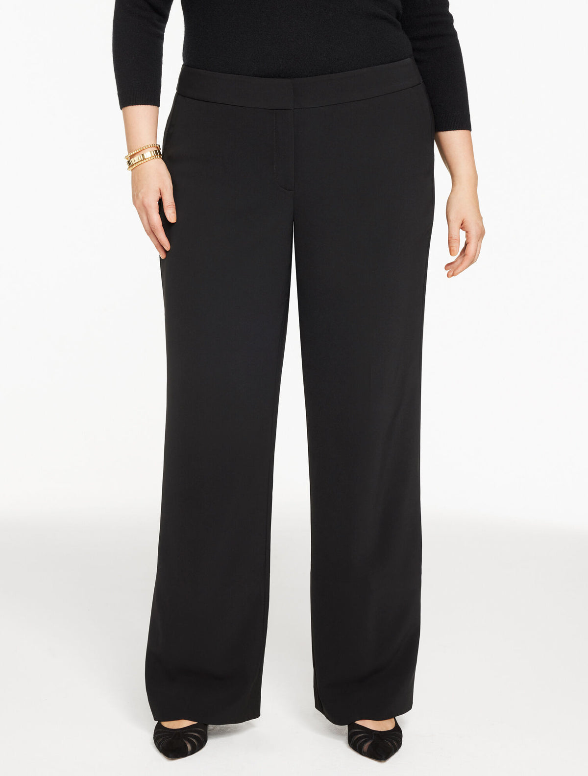 Talbots PLUS EXCLUSIVE WIDE LEG POLISHED CREPE PANTS
