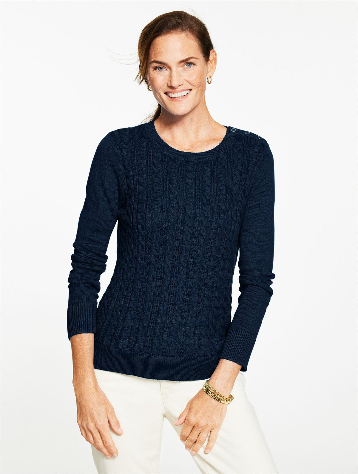 Talbots CABLE KNIT CREWNECK SWEATER - COLORS