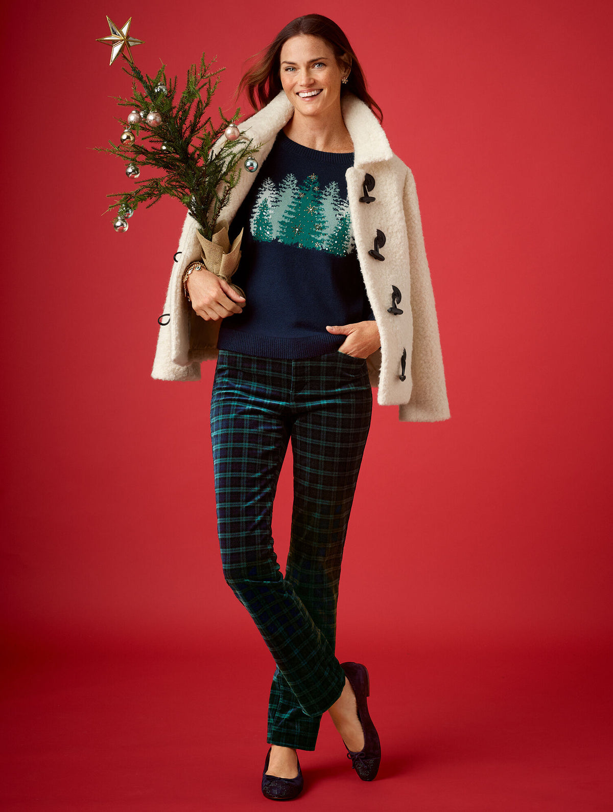 Talbots TREE CREWNECK PULLOVER