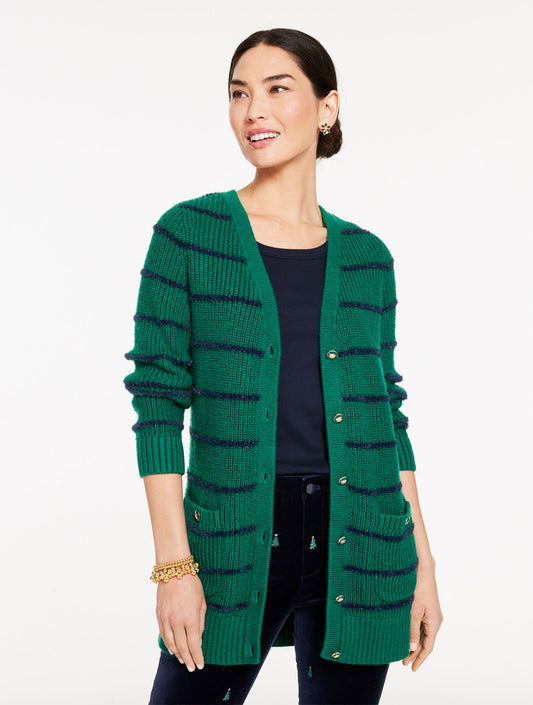Talbots V-NECK CARDIGAN - JOLLY STRIPE