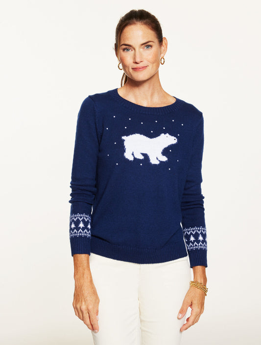 Talbots CREWNECK SWEATER - POLAR BEAR