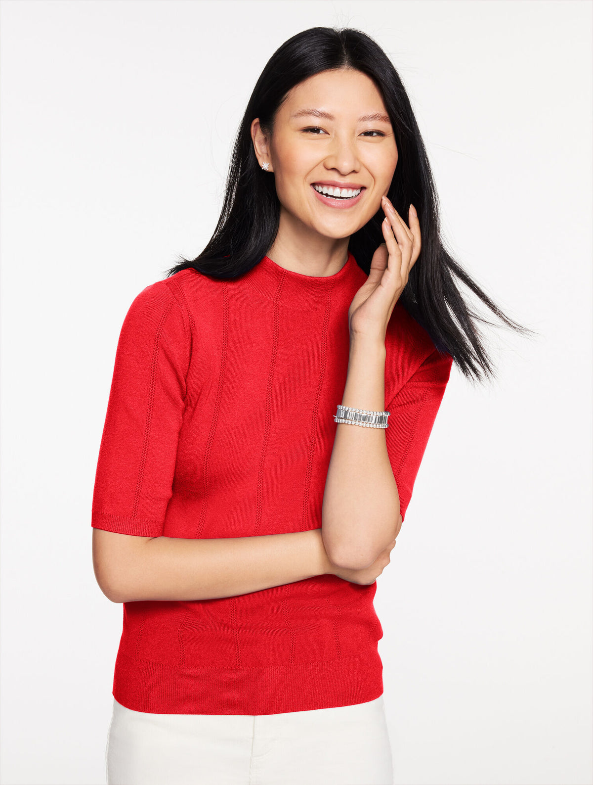 Talbots ELBOW SLEEVE MOCKNECK SWEATER