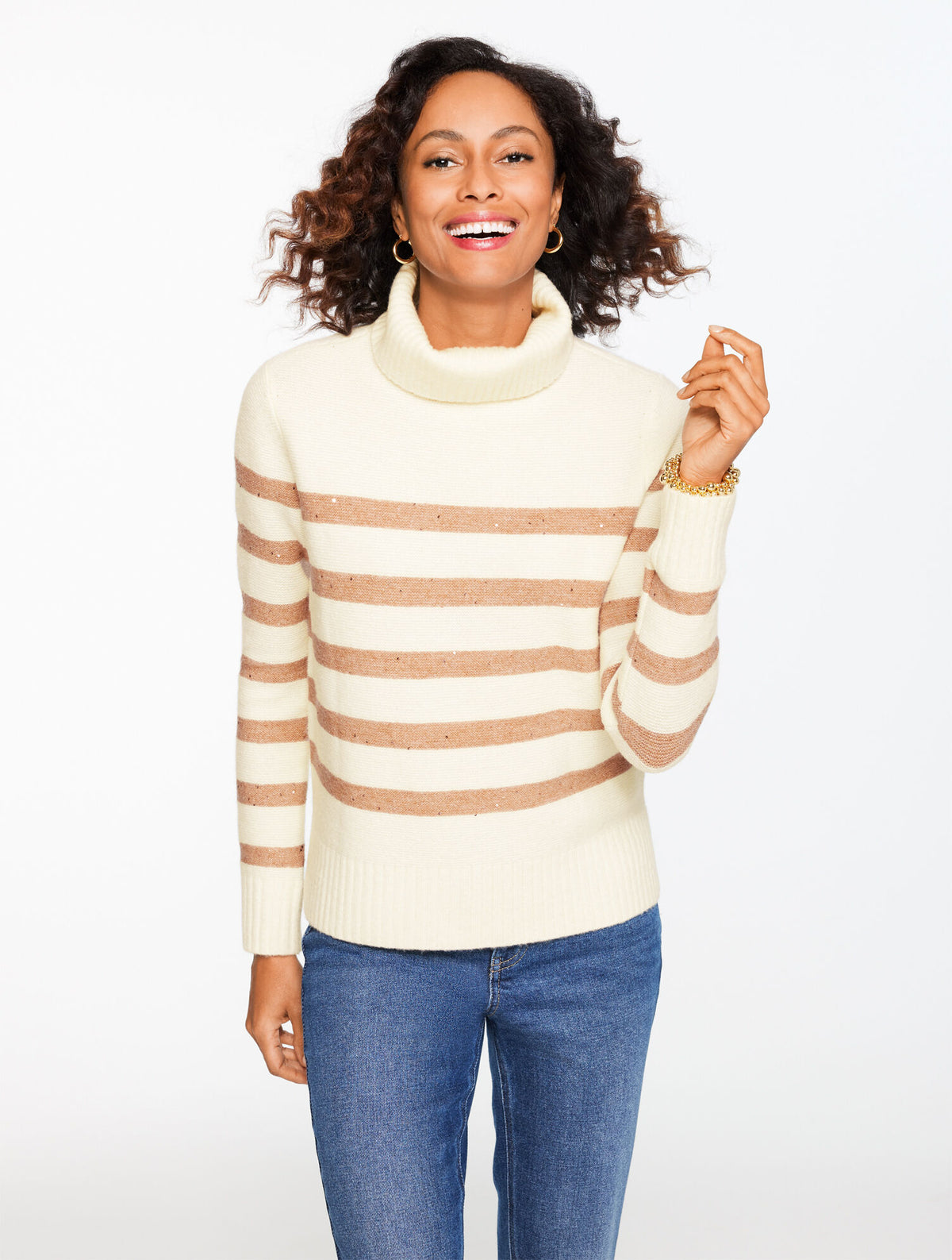 Talbots TURTLENECK SWEATER - SEQUIN STRIPE
