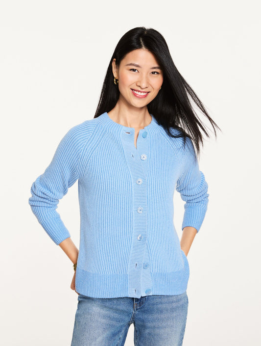 Talbots SHAKER STITCH CREWNECK CARDIGAN