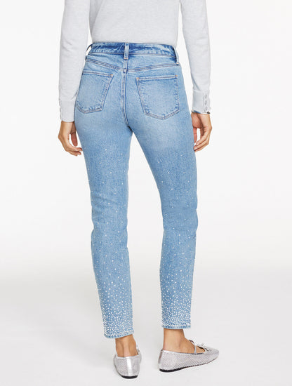 Talbots SLIM ANKLE RHINESTONE JEANS - AVALON WASH