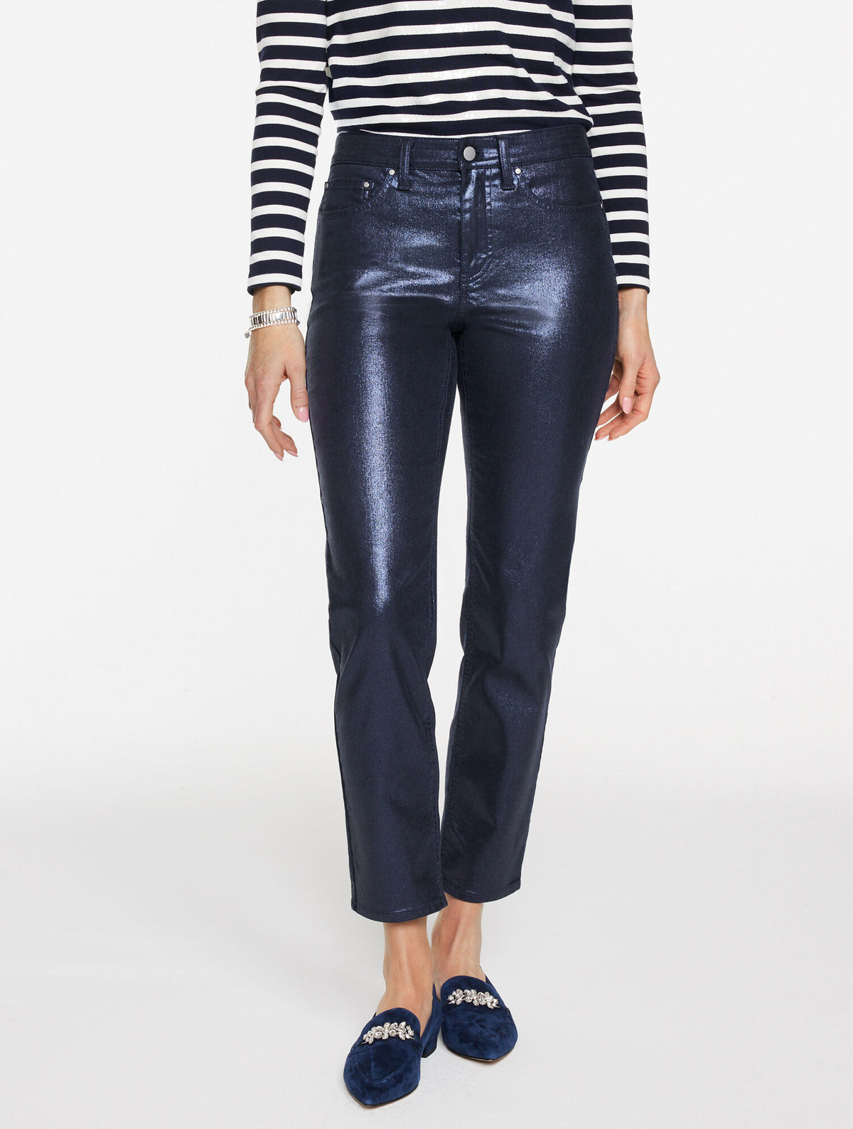 Talbots SLIM STRAIGHT ANKLE JEANS - INDIGO FOIL
