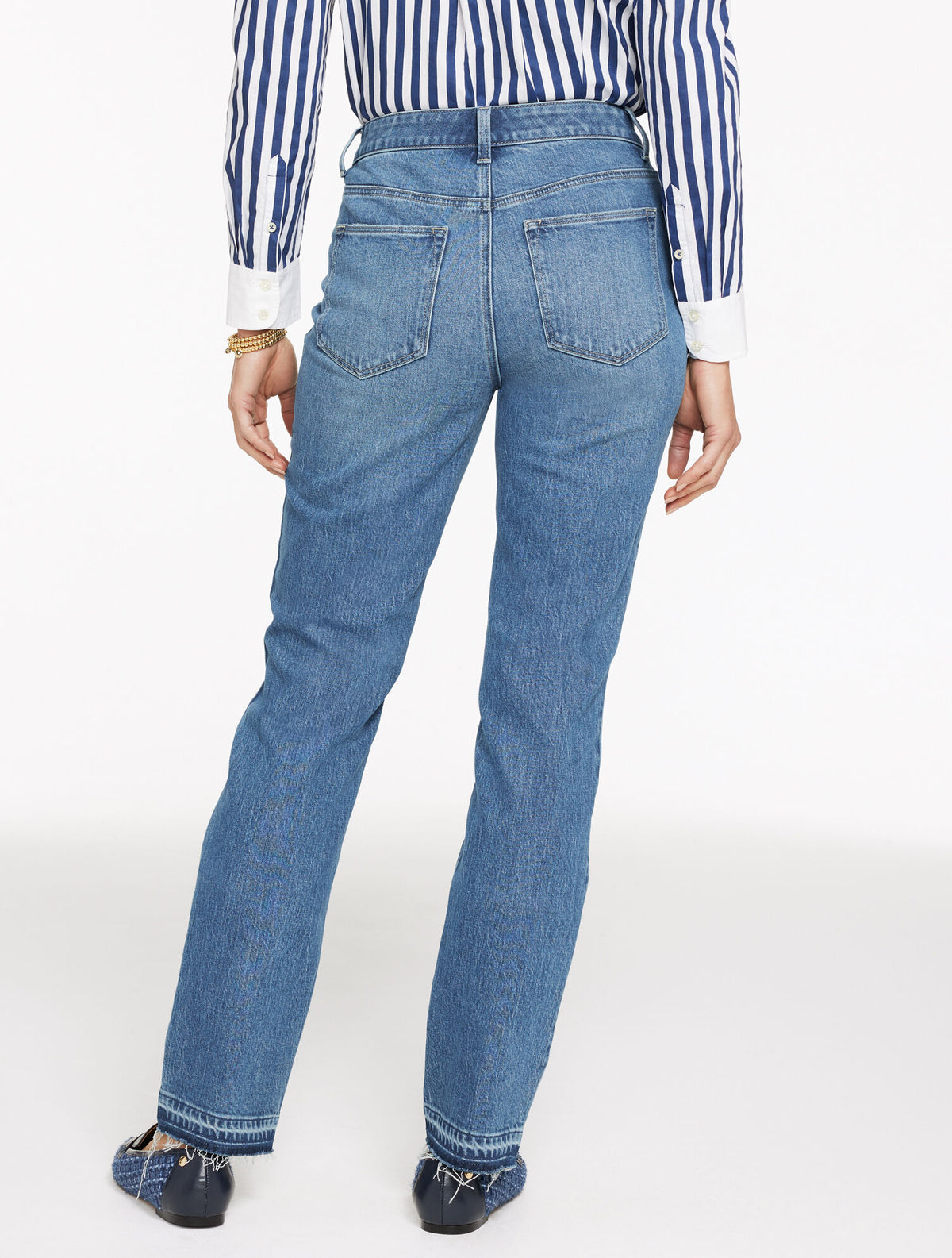 Talbots STRAIGHT LEG DROP HEM JEANS - MESEROLE WASH