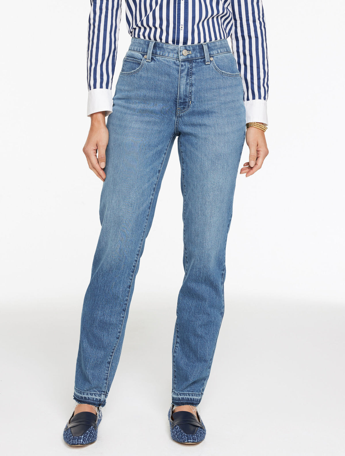 Talbots STRAIGHT LEG DROP HEM JEANS - MESEROLE WASH