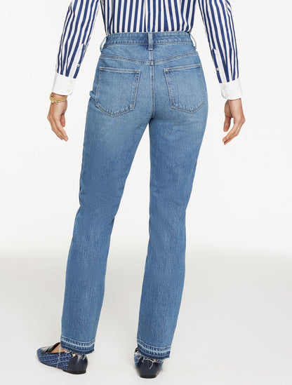 Talbots STRAIGHT LEG DROP HEM JEANS - MESEROLE WASH - CURVY FIT