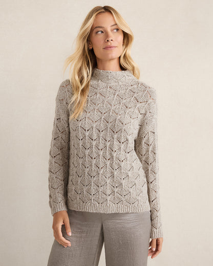 Talbots LUREX BLEND POINTELLE CREWNECK SWEATER