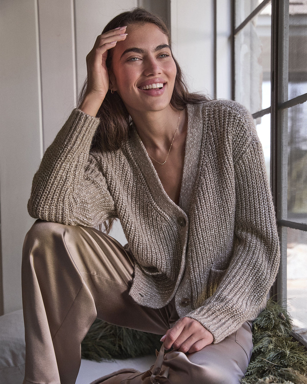 Talbots LUREX BLEND SHAKER STITCH CARDIGAN