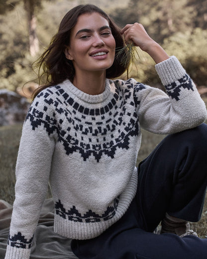 Talbots ORGANIC COTTON BLEND JUNEAU FAIR ISLE CREWNECK SWEATER
