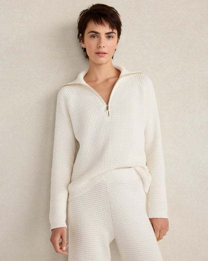 Talbots ORGANIC COTTON CASHMERE WAFFLE PULLOVER