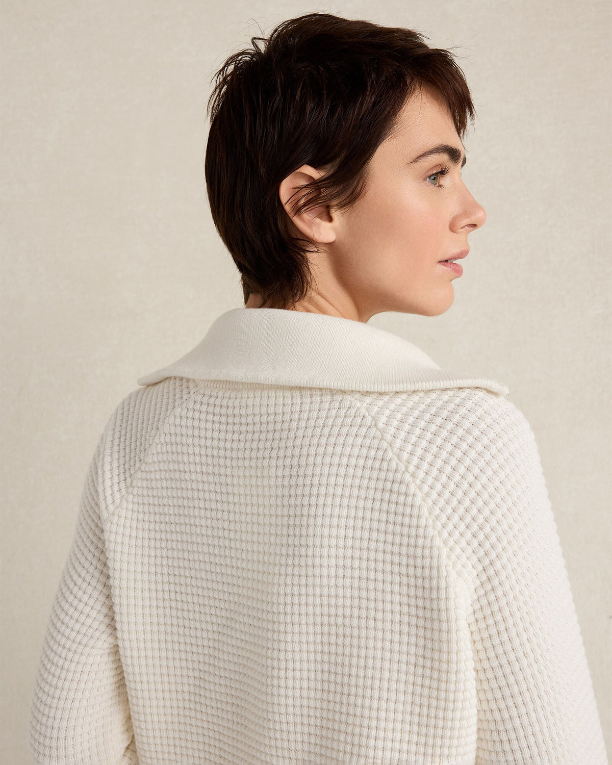 Talbots ORGANIC COTTON CASHMERE WAFFLE PULLOVER