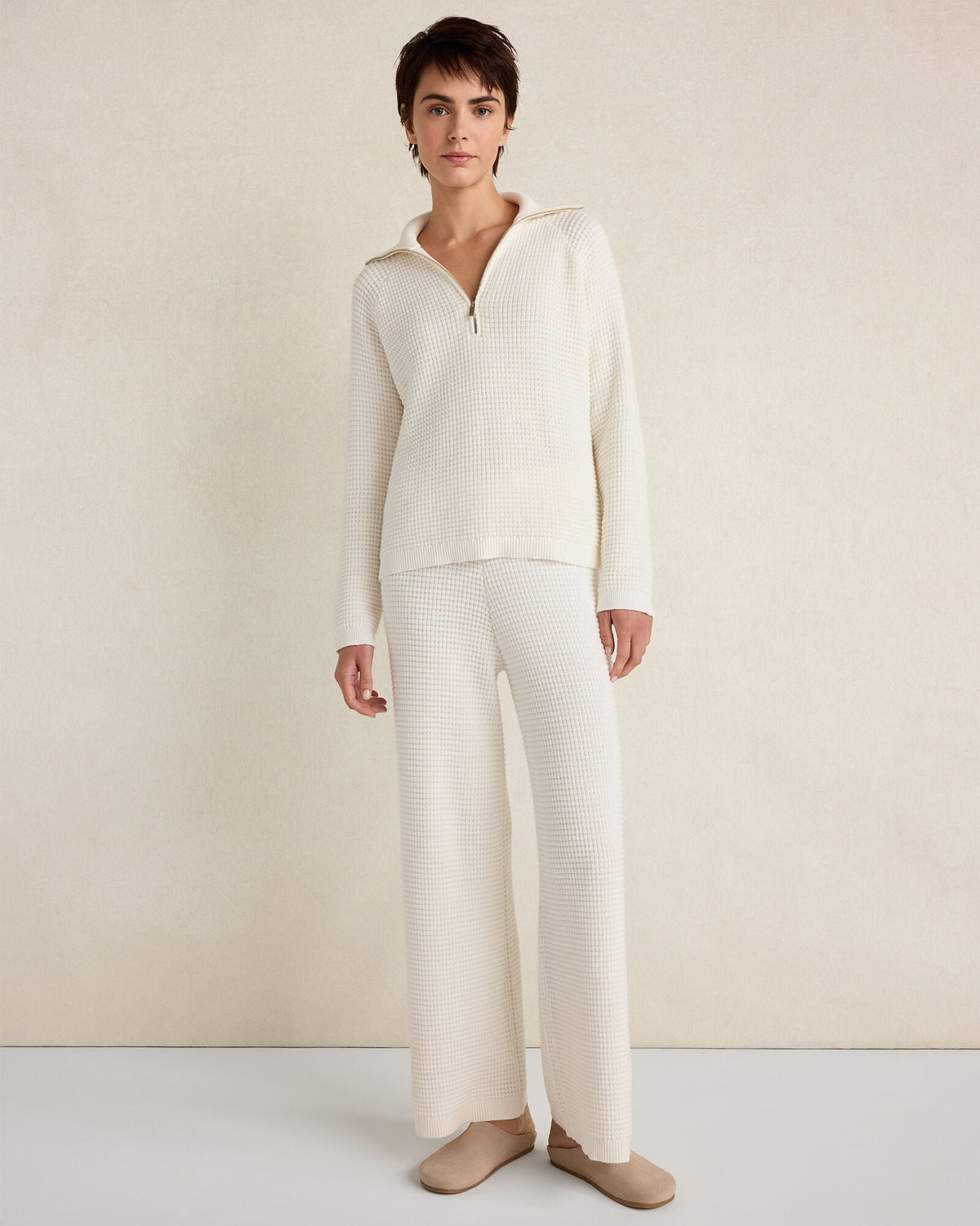 Talbots ORGANIC COTTON CASHMERE WAFFLE PULLOVER