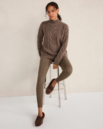 Talbots CASHMERE CABLE MOCKNECK SWEATER