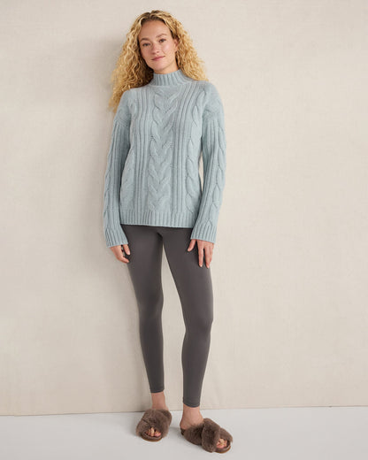 Talbots CASHMERE CABLE MOCKNECK SWEATER
