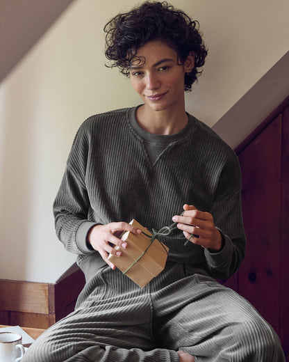 Talbots CORDED VELOUR CREWNECK PULLOVER