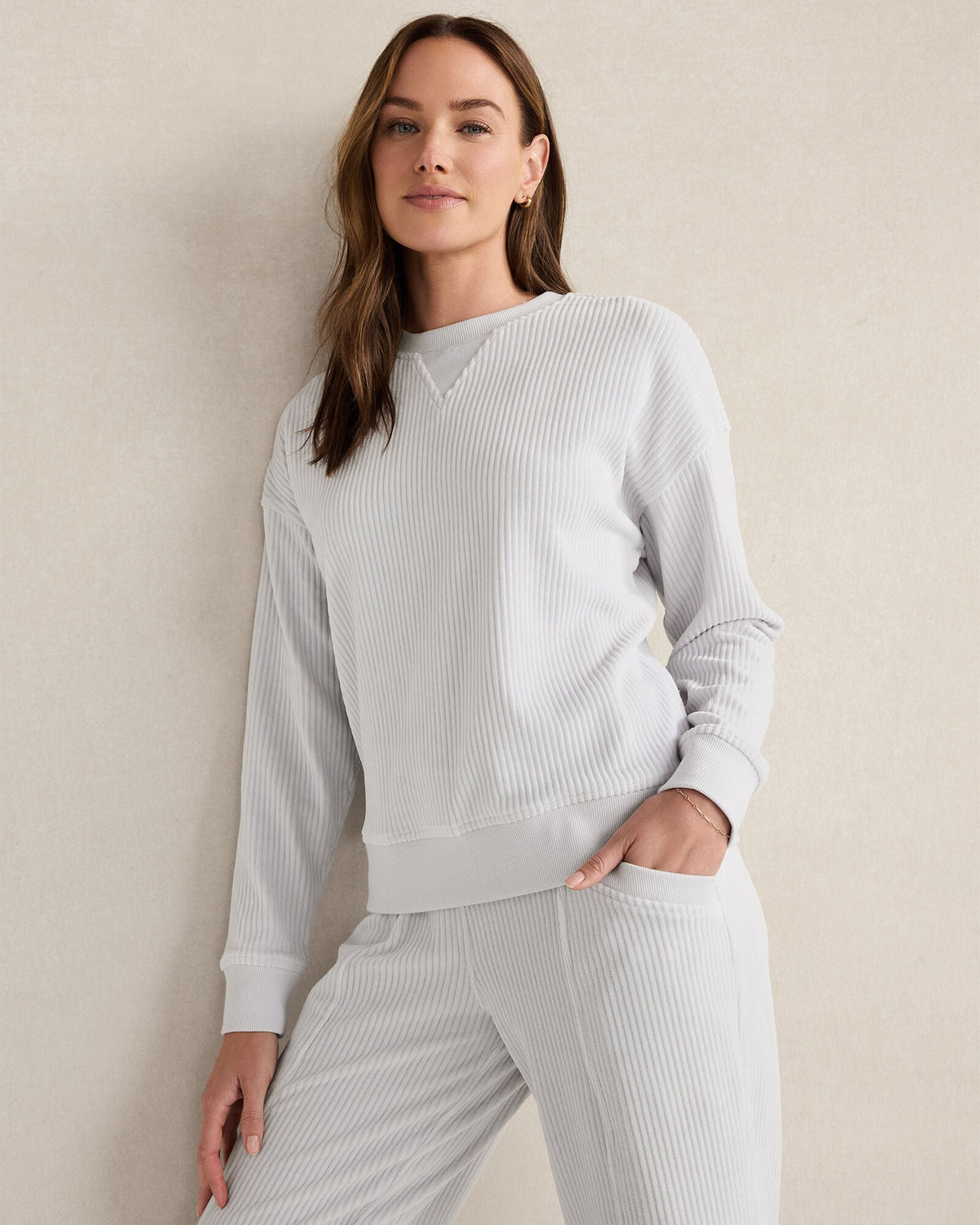 Talbots CORDED VELOUR CREWNECK PULLOVER
