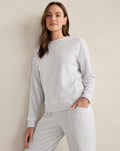 Talbots CORDED VELOUR CREWNECK PULLOVER