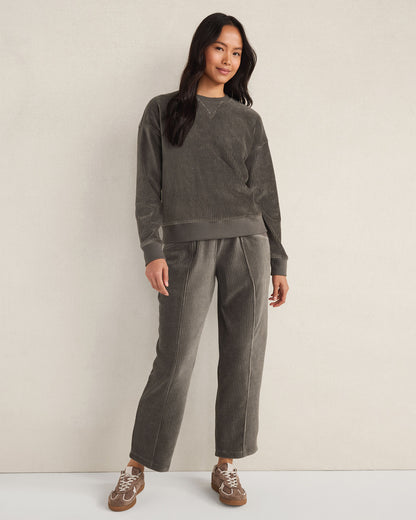 Talbots CORDED VELOUR CREWNECK PULLOVER