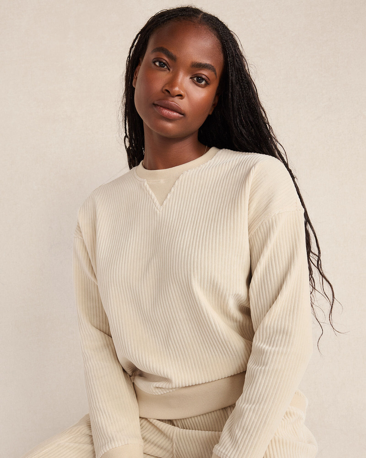 Talbots CORDED VELOUR CREWNECK PULLOVER