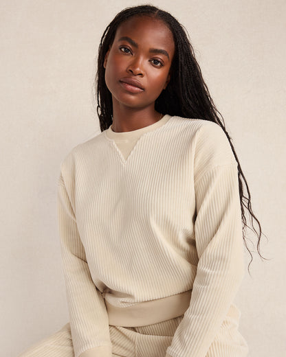 Talbots CORDED VELOUR CREWNECK PULLOVER
