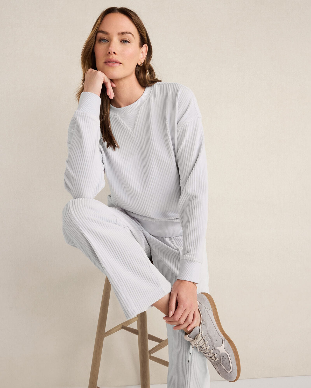 Talbots CORDED VELOUR CREWNECK PULLOVER